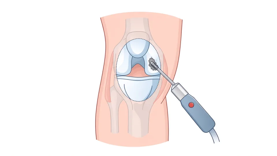 Diagram of knee cartilage repair