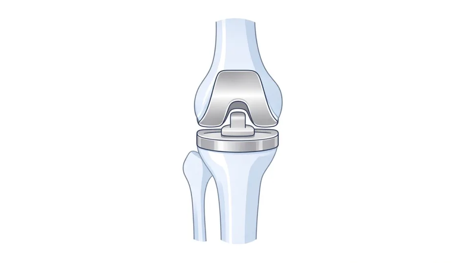 Diagram of total knee replacement