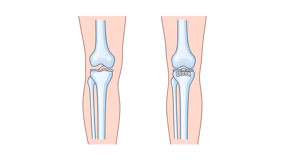 Diagram of malunion compared with corrected bone alignment
