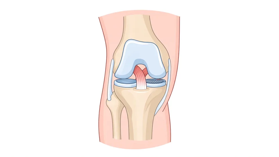 Diagram of PCL reconstruction of the knee
