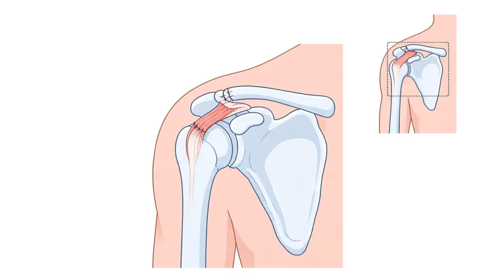 Diagram of rotator cuff repair